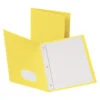 Oxford 2-Pocket Folder With Fastener, Yellow, Pack Of 25