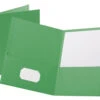 Oxford 2-Pocket Folder, 100 Sheet Capacity, Green, Pack Of 25 -Office Product Shop 021807 ecommfullsize