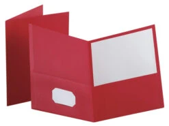 Oxford 2-Pocket Folder, 100 Sheet Capacity, Red, Pack Of 25