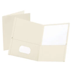 Oxford 2-Pocket Folder, 100 Sheet Capacity, White, Pack Of 25