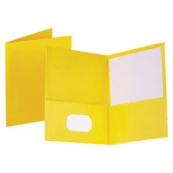 Oxford 2-Pocket Folder, 100 Sheet Capacity, Yellow, Pack Of 25