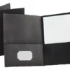 Oxford 2-Pocket Folder, 100 Sheet Capacity, Black, Pack Of 25