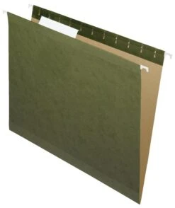Pendaflex Reinforced Hanging File Folders, 1/3 Cut Tabs, Letter Size, Green, Pack Of 25