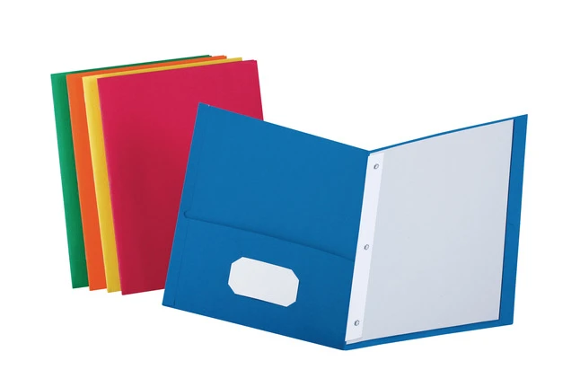 Oxford 2-Pocket Folder With Fastener, Assorted Colors, Pack Of 25 3 Oxford 2-Pocket Folder With Fastener, Assorted Colors, Pack Of 25