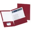 Oxford 2-Pocket Laminated Folder, 100 Sheet Capacity, Crimson, Pack Of 25
