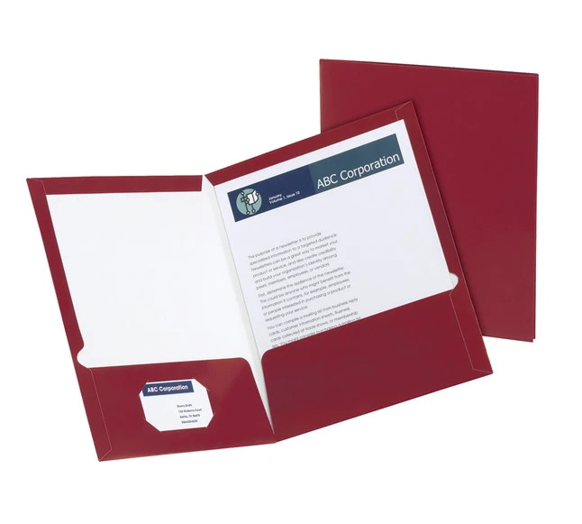 Oxford 2-Pocket Laminated Folder, 100 Sheet Capacity, Crimson, Pack Of 25 3 Oxford 2-Pocket Laminated Folder, 100 Sheet Capacity, Crimson, Pack Of 25