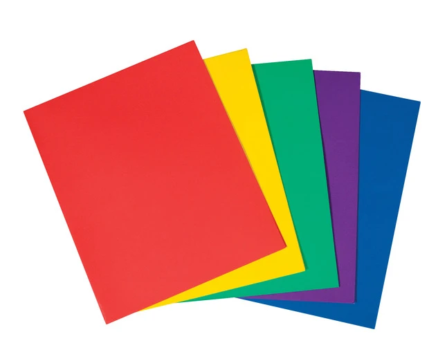 School Smart Smooth 2-Pocket Folder With Fasteners, Assorted Colors, Pack Of 25 4 School Smart Smooth 2-Pocket Folder With Fasteners, Assorted Colors, Pack Of 25 - Image 2