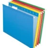 Pendaflex Reinforced Hanging File Folders, 1/5 Cut Tabs, Letter Size, Assorted Colors, Pack Of 25