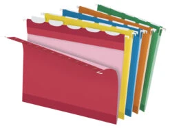 Pendaflex Ready-Tab Reinforced Hanging File Folders, Letter Size, 1/5 Cut Tabs, Assorted Colors, Pack Of 25