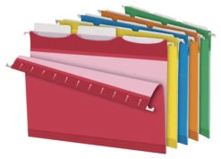 Pendaflex Ready-Tab Reinforced Hanging File Folders, Letter Size, 1/3 Cut Tabs, Assorted Colors, Pack Of 25