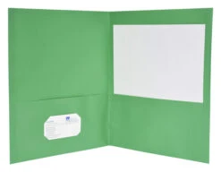 School Smart Extra Large 2-Pocket Folder, 9 X 12 Inches, Green, Pack Of 25 -Office Product Shop 084882 B ecommfullsize
