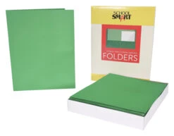 School Smart Extra Large 2-Pocket Folder, 9 X 12 Inches, Green, Pack Of 25 -Office Product Shop 084882 C ecommfullsize