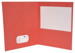 School Smart Extra Large 2-Pocket Folder, 9 X 12 Inches, Red, Pack Of 25 -Office Product Shop 084883 B ecommfullsize
