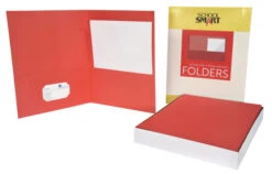 School Smart Extra Large 2-Pocket Folder, 9 X 12 Inches, Red, Pack Of 25 -Office Product Shop 084883 D ecommfullsize