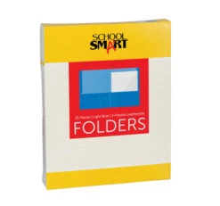 School Smart Extra Large 2-Pocket Folder, 9 X 12 Inches, Light Blue, Pack Of 25