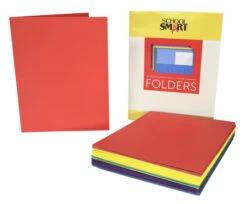 School Smart Extra Large 2-Pocket Folder, 9 X 12 Inches, Assorted Colors, Pack Of 25 -Office Product Shop 084886 C ecommfullsize