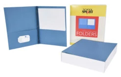 School Smart 2-Pocket Folder With Fasteners, Light Blue, Pack Of 25 -Office Product Shop 084887 C ecommfullsize