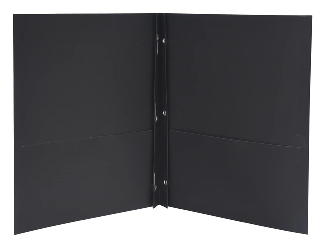 School Smart 2-Pocket Folder With Fasteners, Black, Pack Of 25 7 School Smart 2-Pocket Folder With Fasteners, Black, Pack Of 25 - Image 5