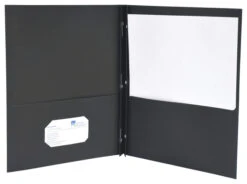 School Smart 2-Pocket Folder With Fasteners, Black, Pack Of 25 10 School Smart 2-Pocket Folder With Fasteners, Black, Pack Of 25 -Office Product Shop 084888 B ecommfullsize