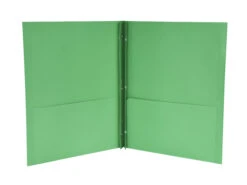 School Smart 2-Pocket Folder With Fasteners, Green, Pack Of 25 -Office Product Shop 084889 A ecommfullsize
