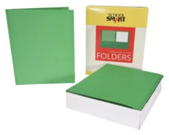 School Smart 2-Pocket Folder With Fasteners, Green, Pack Of 25 -Office Product Shop 084889 C ecommfullsize
