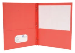 School Smart 2-Pocket Folder With Fasteners, Red, Pack Of 25 11 School Smart 2-Pocket Folder With Fasteners, Red, Pack Of 25 -Office Product Shop 084890 B ecommfullsize