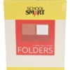School Smart 2-Pocket Folder With Fasteners, Red, Pack Of 25