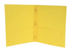 School Smart 2-Pocket Folder With Fasteners, Yellow, Pack Of 25 -Office Product Shop 084892 A ecommfullsize