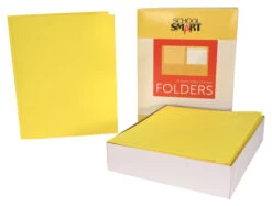 School Smart 2-Pocket Folder With Fasteners, Yellow, Pack Of 25 -Office Product Shop 084892 C ecommfullsize