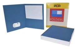 School Smart 2-Pocket Folder, Letter Size, Light Blue, Pack Of 25 -Office Product Shop 084893 D ecommfullsize
