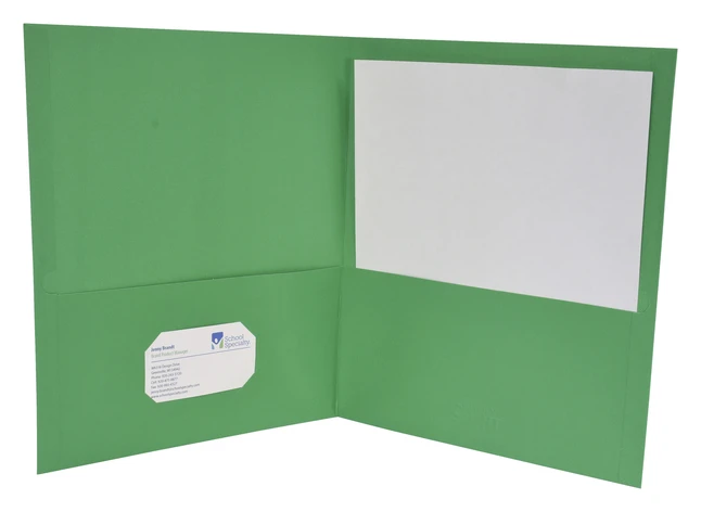 School Smart 2-Pocket Folder, Letter Size, Green, Pack Of 25 5 School Smart 2-Pocket Folder, Letter Size, Green, Pack Of 25 - Image 3