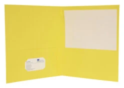 School Smart 2-Pocket Folder, Letter Size, Yellow, Pack Of 25 -Office Product Shop 084897 B ecommfullsize