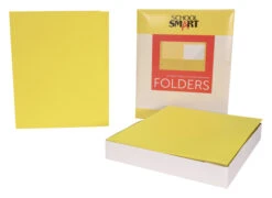 School Smart 2-Pocket Folder, Letter Size, Yellow, Pack Of 25 -Office Product Shop 084897 C ecommfullsize