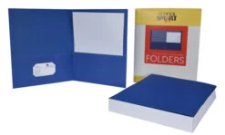 School Smart 2-Pocket Folder, Letter Size, Dark Blue, Pack Of 25 -Office Product Shop 084899 D ecommfullsize