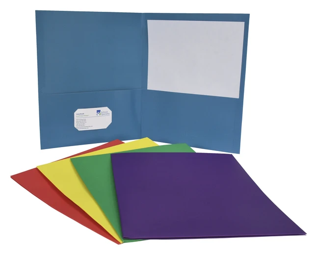 School Smart 2-Pocket Folder, Letter Size, Assorted Colors, Pack Of 25 4 School Smart 2-Pocket Folder, Letter Size, Assorted Colors, Pack Of 25 - Image 2