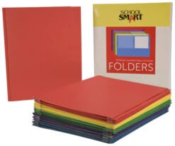 School Smart 2-Pocket Folder With Fasteners, Assorted Colors, Pack Of 25 -Office Product Shop 084901 G ecommfullsize
