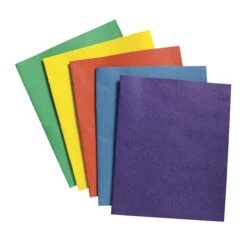 School Smart 2-Pocket Folder With Fasteners, Assorted Colors, Pack Of 25 -Office Product Shop 084901 ecommfullsize