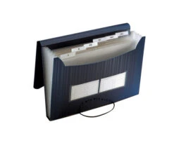 School Smart Poly Expanding File Pocket, Letter Size, 7 Pockets, Black