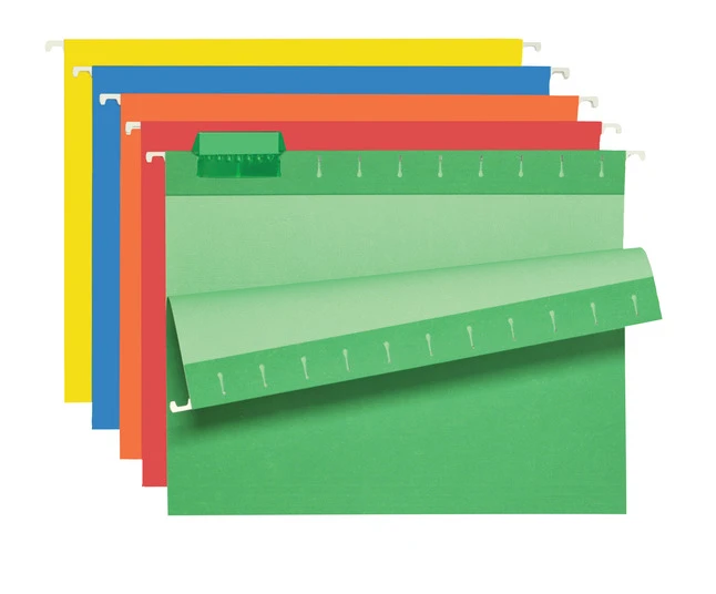 School Smart Hanging File Folder, Letter Size, 1/5 Cut Tabs, Assorted Colors, Pack Of 25 4 School Smart Hanging File Folder, Letter Size, 1/5 Cut Tabs, Assorted Colors, Pack Of 25 - Image 2