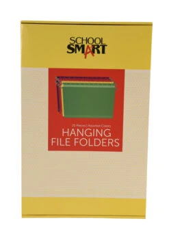 School Smart Hanging File Folder, Legal Size, 1/5 Cut Tabs, Assorted Colors, Pack Of 25
