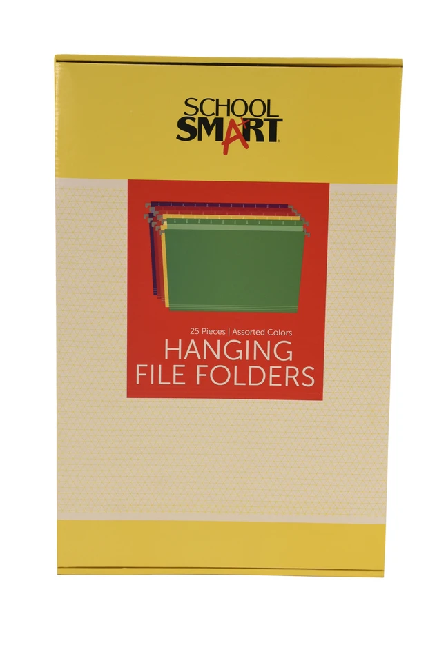 School Smart Hanging File Folder, Legal Size, 1/5 Cut Tabs, Assorted Colors, Pack Of 25 3 School Smart Hanging File Folder, Legal Size, 1/5 Cut Tabs, Assorted Colors, Pack Of 25