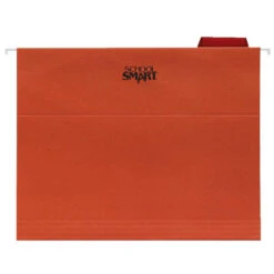 School Smart Hanging File Folder, Letter Size, 1/5 Cut Tabs, Red, Pack Of 25