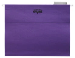 School Smart Hanging File Folder, Letter Size, 1/5 Cut Tabs, Purple, Pack Of 25
