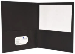 School Smart 2-Pocket Folder, Letter Size, Black, Pack Of 25 -Office Product Shop 085142 C ecommfullsize