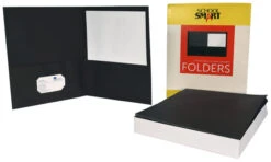 School Smart 2-Pocket Folder, Letter Size, Black, Pack Of 25 -Office Product Shop 085142 E ecommfullsize