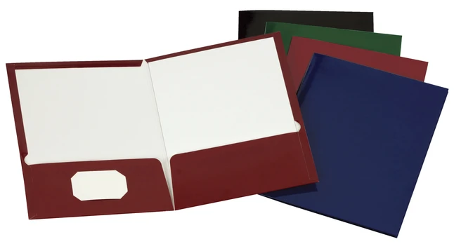 Oxford Laminated 2-Pocket Folder, Assorted Colors, Pack Of 25 3 Oxford Laminated 2-Pocket Folder, Assorted Colors, Pack Of 25
