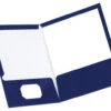 Oxford Laminated 2-Pocket Folder, Dark Blue, Pack Of 25 -Office Product Shop 087468 ecommfullsize