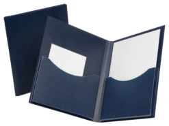 Oxford Double-Stuff 2-Pocket Portfolio, 200 Sheet Capacity, Navy Blue
