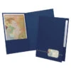 Oxford Executive 2-Pocket Portfolio, 8-1/2 X 11 Inches, Blue/Gold, Pack Of 4 -Office Product Shop 1058449 SPR ecommfullsize