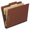 Pendaflex Classification Folder, Letter Size, 1 Divider, Brick Red, Pack Of 10